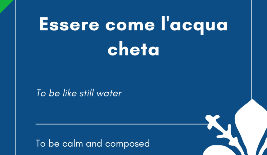 Italian Idiom of the Day! – Essere come l’acqua cheta