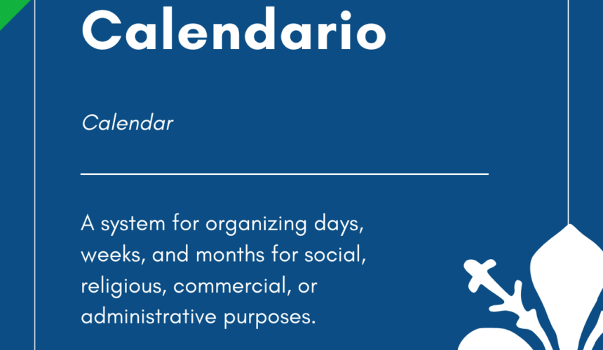 Italian Word of the Day! – Calendario