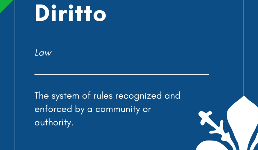 Italian Word of the Day! – Diritto